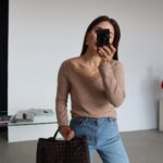 Brown Lace Trim Off Shoulder Top