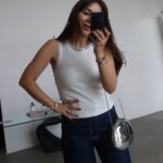 White Sleeveless Top With Rhinestone Trim