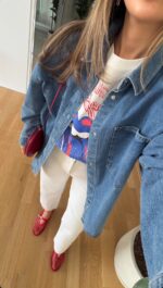 Women's Blue Denim Button-Up Shirt - Image 2