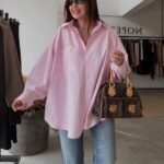 Oversized Pink Button-Up Shirt