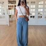 Blue Wide Leg Pants