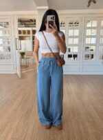 Blue Wide Leg Pants