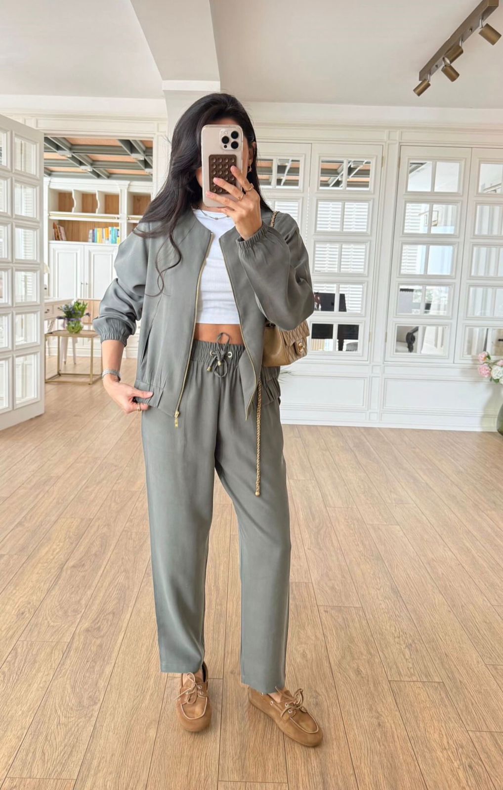 8e7dc0c1-7f2c-496f-97ab-61948b496fa7 Sage Green Drawstring Lounge Set - Image 1