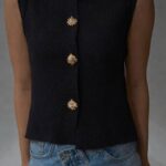Black Sleeveless Knit Top
