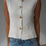 White Sleeveless Knit Top