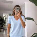 Baby Blue V-Neck T-Shirt