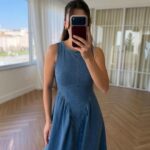 Sleeveless Blue Denim Midi Dress