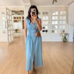 Light Blue Sleeveless Denim Maxi Dress
