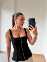 Top Zip Front Tank Top