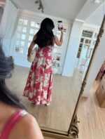 Pink Floral Sleeveless Maxi Dress - Image 2