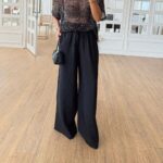 Black Wide Leg High Waist Pants