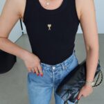 Black Ribbed Sleeveless Tank Top