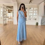Light Blue Sleeveless Eyelet Maxi Dress