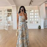 Blue Floral Sleeveless Maxi Dress