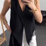 Black Lace Trim Top