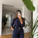 Navy Blue Button-Up Shirt and Shorts Set
