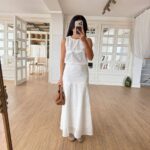 White Eyelet Sleeveless Skirt & Top Set