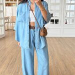 Light Blue Denim Shirt and Pants Set