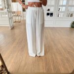 White Wide Leg Drawstring Pants