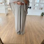 Beige High Waist Wide Leg Pants