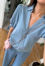 Sky Blue Soft Denim Shirt - Image 3