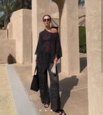 Black Sheer Two Piece Loungewear Set