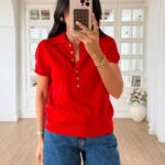 Red Short Sleeve Top