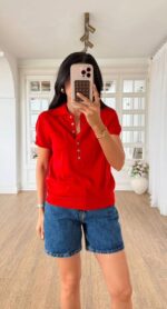 Red Short Sleeve Top