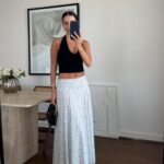 White Polka Dot Maxi Skirt