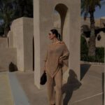 Beige Knit Two Piece Lounge Set