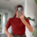 Women's Solid Red Short Sleeve T-Shirt