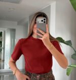 Women's Solid Red Short Sleeve T-Shirt