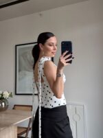 White Polka Dot Corset Top - Image 2