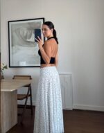 White Polka Dot Maxi Skirt - Image 3