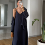 Navy Blue Sleeveless Maxi Dress