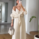 Beige Sleeveless Maxi Slip Dress