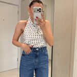 White Polka Dot Halter Top