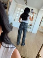 Black Polka Dot Wide Leg Jeans - Image 2