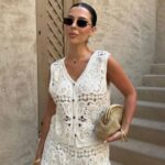 White Crochet Top and Shorts Set
