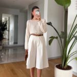 High Waisted White Bermuda Shorts