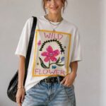 Wild Flower Graphic White T-Shirt