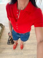 Red Short Sleeve Top - Image 2