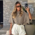 White Belted Shorts