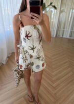 Beige Sea Life Print Summer Set