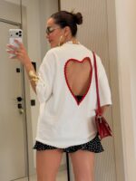 White Heart Cutout Shirt - Image 2