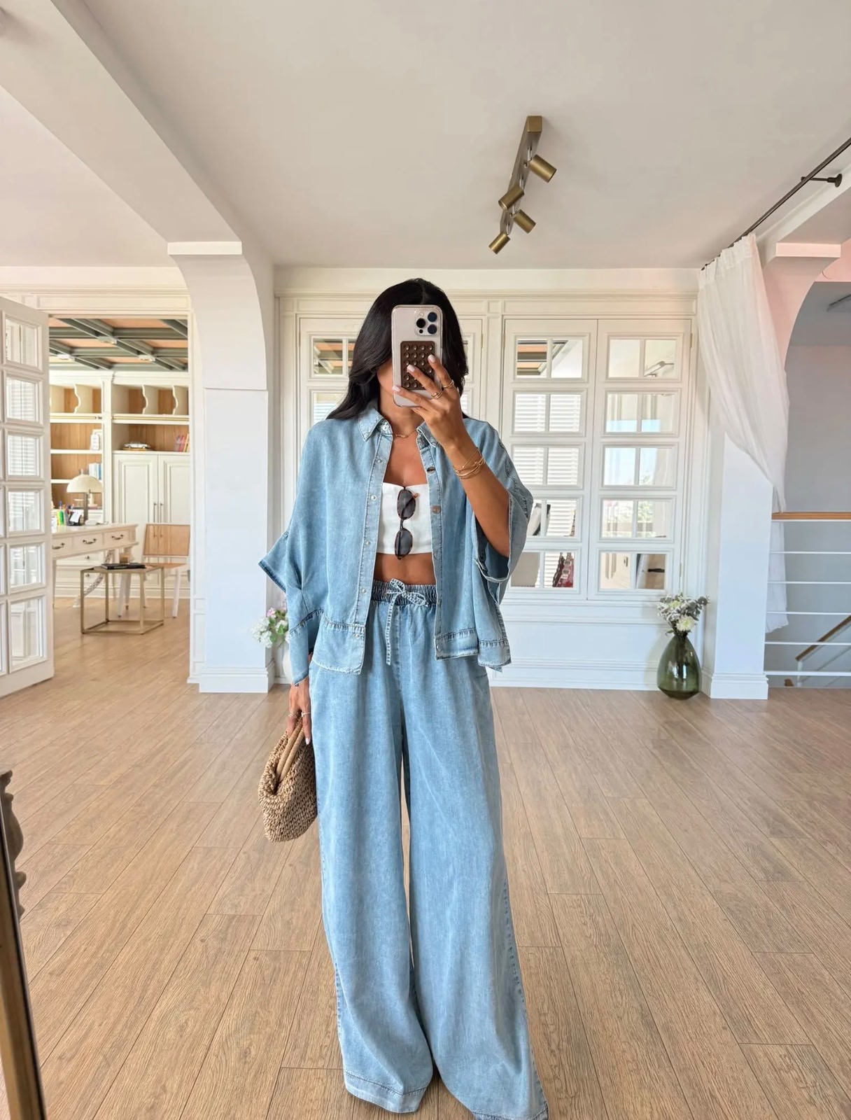 55862af2-edf8-4f8b-bbe6-2649bb915586 Light Blue Denim Two Piece Set - Image 1
