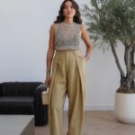 High Waist Wide Leg Khaki Pants