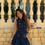 Navy Sleeveless Button Front Short Set
