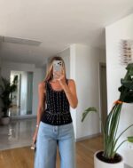 Studded Black Tank Top