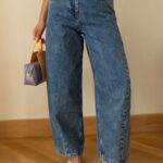 High Waisted Wide Leg Blue Jeans